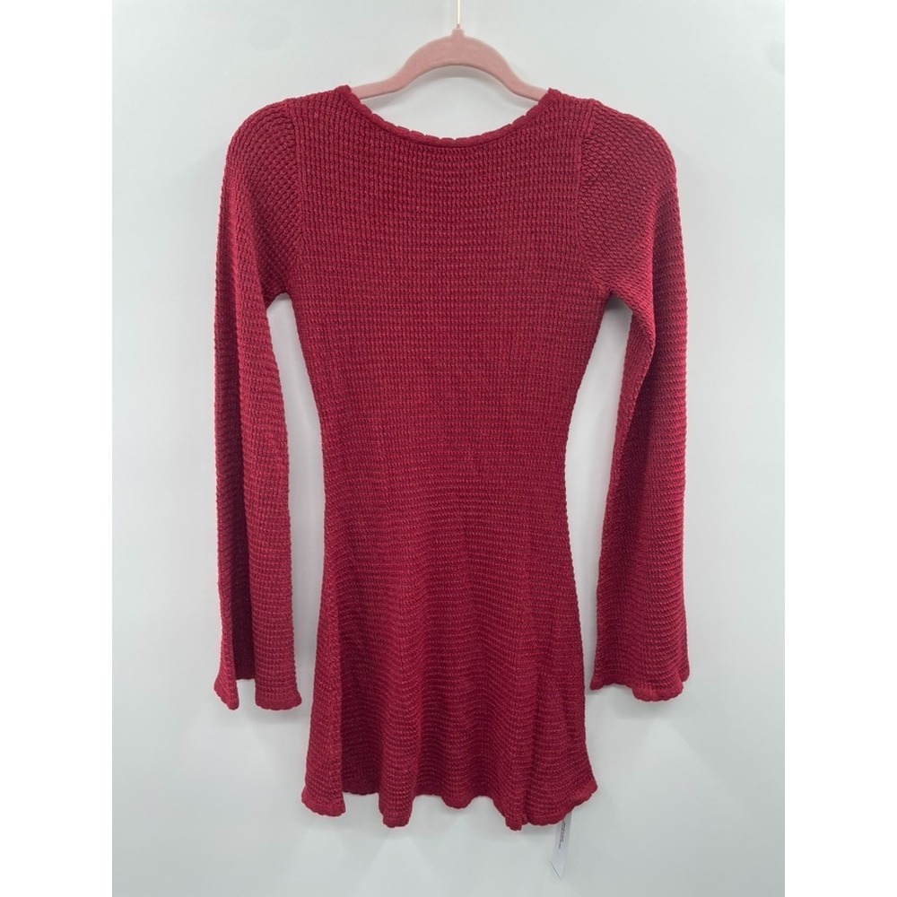 NWT Princess Polly Rhapsody Long Sleeve Mini Sweater Dress Women 2‎ Red Pullover